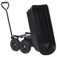 Produktbild för Trädgårdsvagn tippbar 300 kg 75L svart