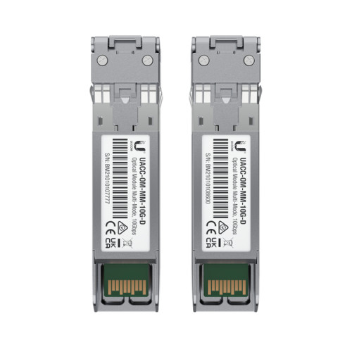 Ubiquiti Networks Ubiquiti UACC-OM-MM-10G-D-2 transceiver-moduler för nätverk Fiberoptik 10000 Mbit/s 850 nm