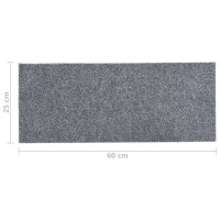 Produktbild för Trappstegsmattor självhäftande 15 st 60x25 cm ljusgrå