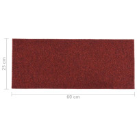 Produktbild för Trappstegsmattor självhäftande 15 st 60x25 cm röd