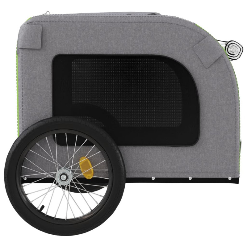 Produktbild för Hundcykelvagn grön och grå oxfordtyg och järn