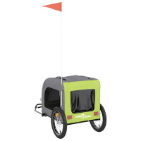 Miniatyr av produktbild för Hundcykelvagn grön och grå oxfordtyg och järn