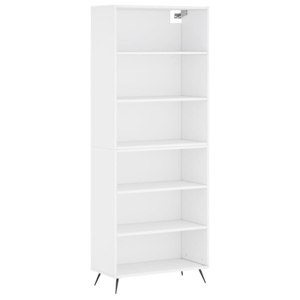Produktbild för Högskåp vit 69,5x32,5x180 cm konstruerat trä