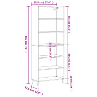 Produktbild för Högskåp vit 69,5x32,5x180 cm konstruerat trä