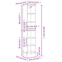 Produktbild för Högskåp Grå sonoma 34,5x32,5x180 cm konstruerat trä