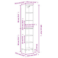 Produktbild för Högskåp Grå sonoma 34,5x32,5x180 cm konstruerat trä