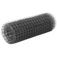 Produktbild för Hönsnät stål med PVC-beläggning 10x0,5 m grå