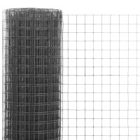 Produktbild för Hönsnät stål med PVC-beläggning 10x1,5 m grå