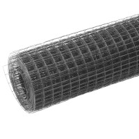 Produktbild för Hönsnät stål med PVC-beläggning 25x0,5 m grå
