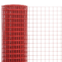 Miniatyr av produktbild för Hönsnät stål med PVC-beläggning 25x1,5 m röd