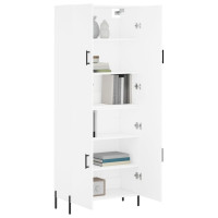 Produktbild för Högskåp vit 69,5x34x180 cm konstruerat trä