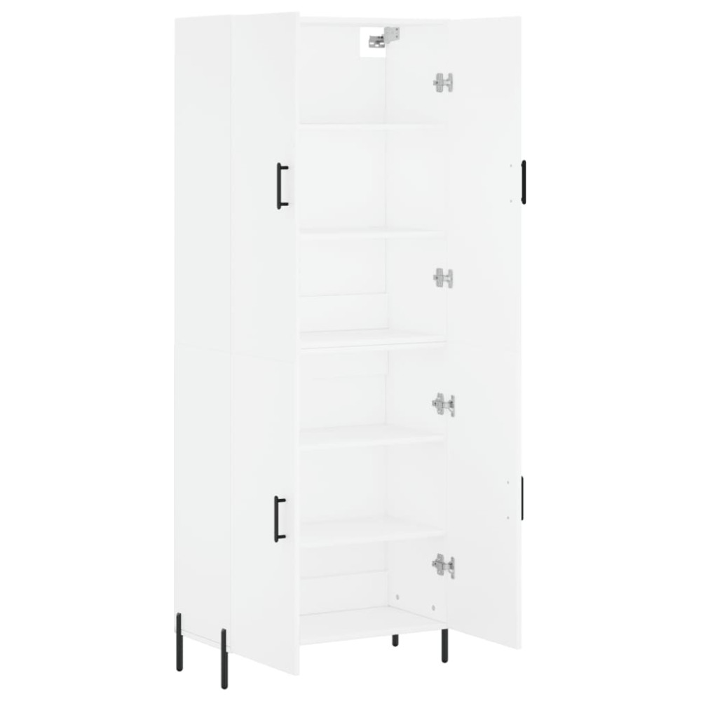 Produktbild för Högskåp vit 69,5x34x180 cm konstruerat trä