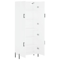 Produktbild för Högskåp vit 69,5x34x180 cm konstruerat trä