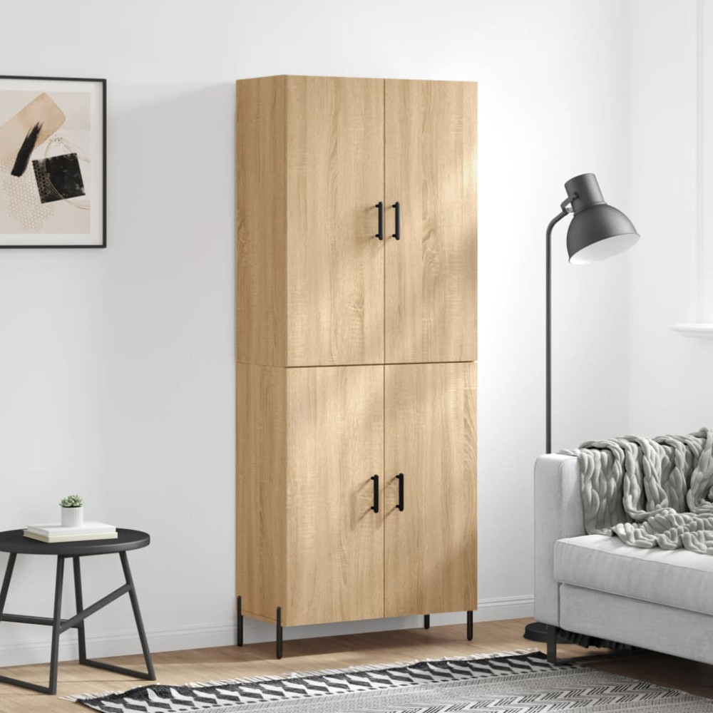 Produktbild för Högskåp sonoma-ek 69,5x34x180 cm konstruerat trä