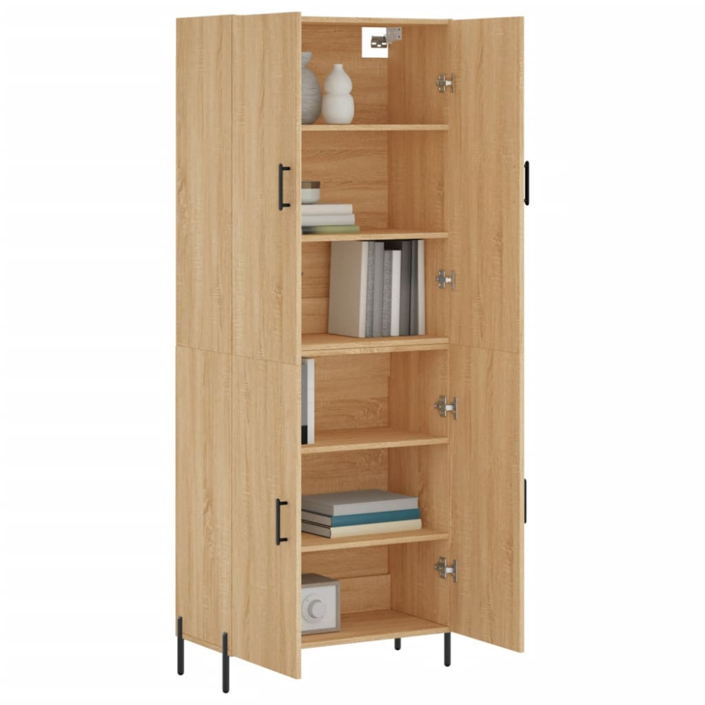 Produktbild för Högskåp sonoma-ek 69,5x34x180 cm konstruerat trä