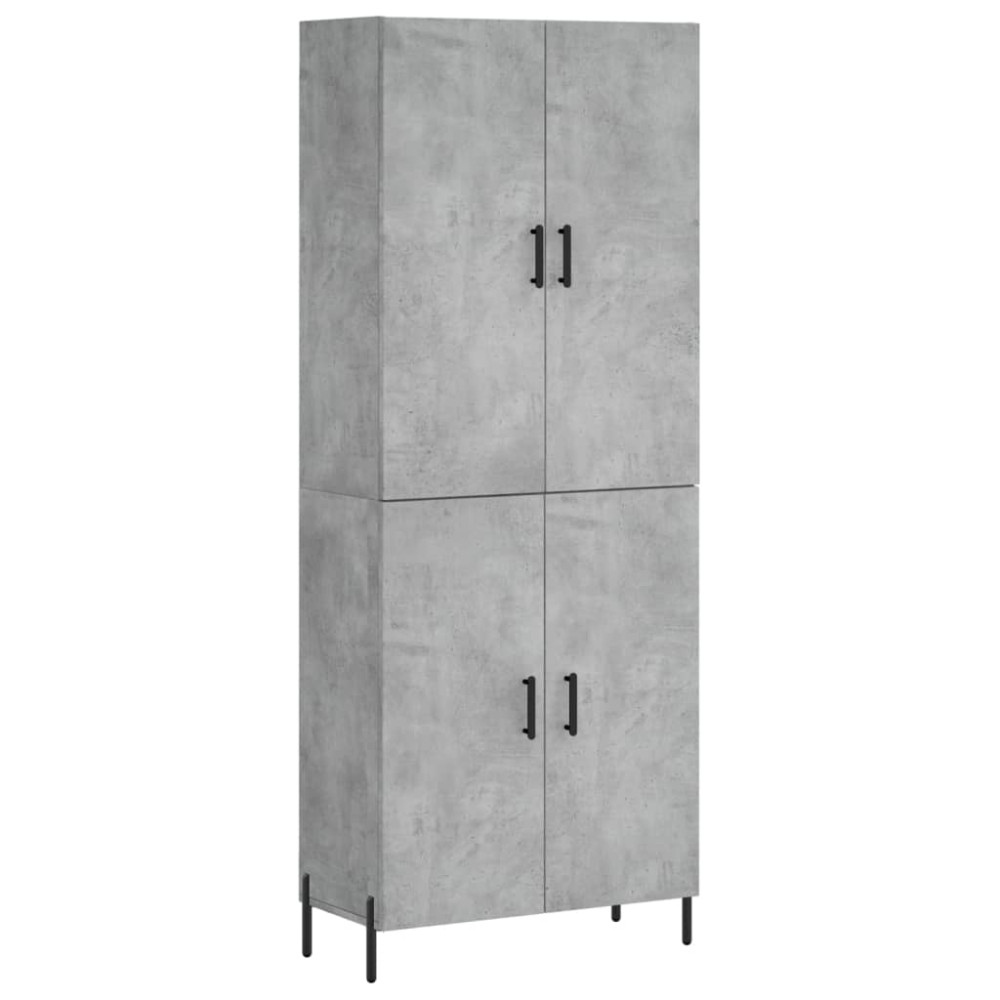 Produktbild för Högskåp betonggrå 69,5x34x180 cm konstruerat trä