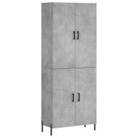 Produktbild för Högskåp betonggrå 69,5x34x180 cm konstruerat trä