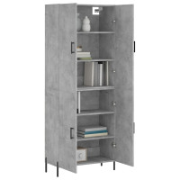 Produktbild för Högskåp betonggrå 69,5x34x180 cm konstruerat trä