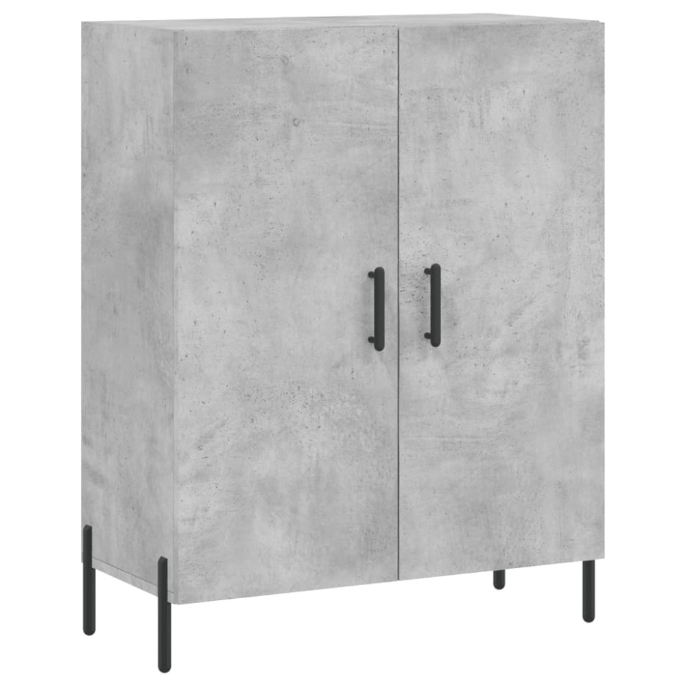Produktbild för Högskåp betonggrå 69,5x34x180 cm konstruerat trä