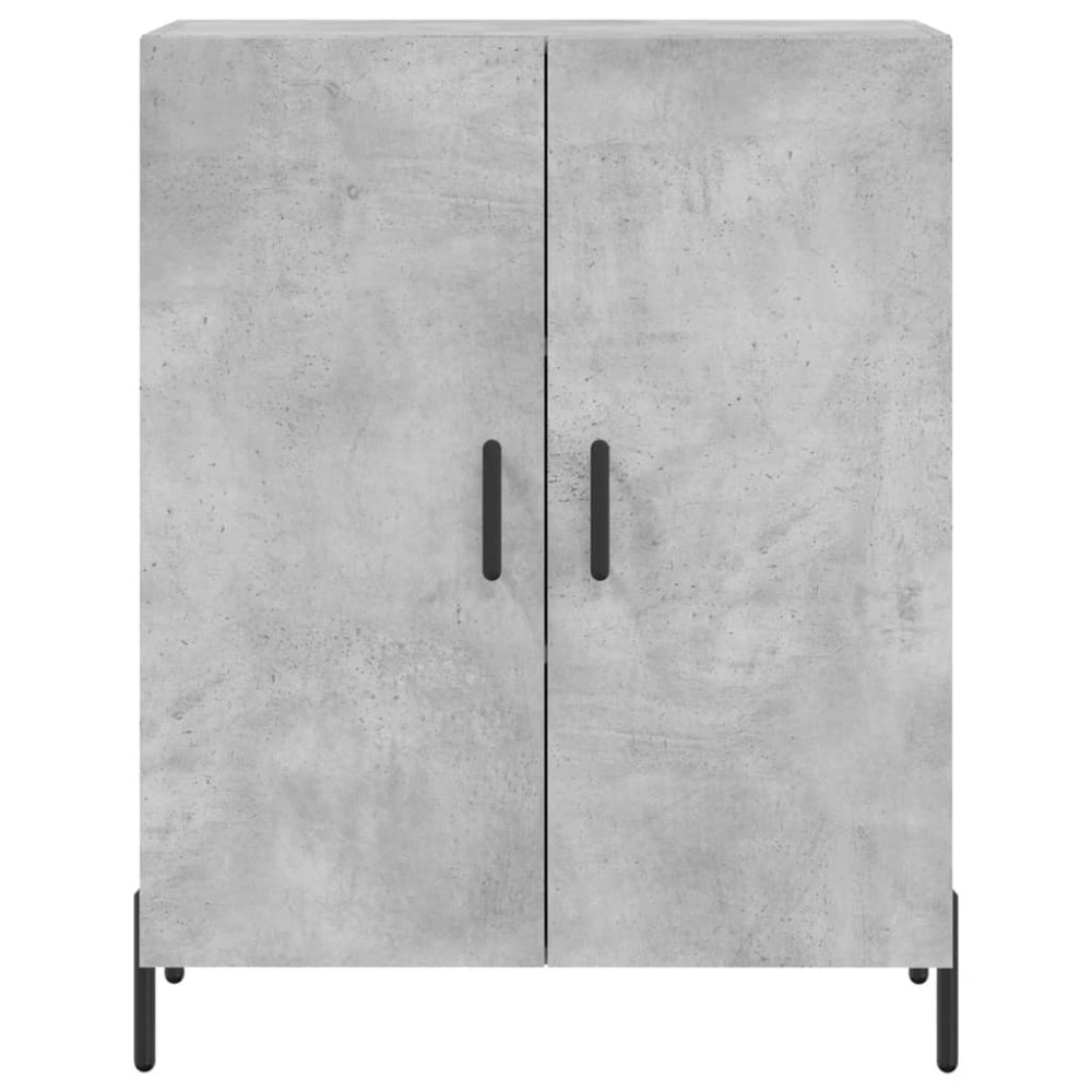 Produktbild för Högskåp betonggrå 69,5x34x180 cm konstruerat trä