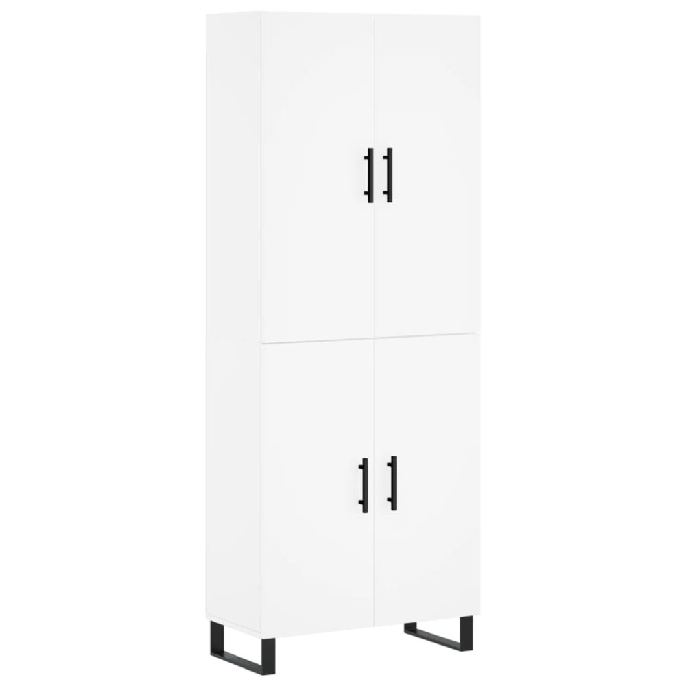 Produktbild för Högskåp vit 69,5x34x180 cm konstruerat trä