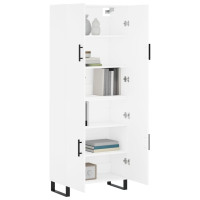 Produktbild för Högskåp vit 69,5x34x180 cm konstruerat trä