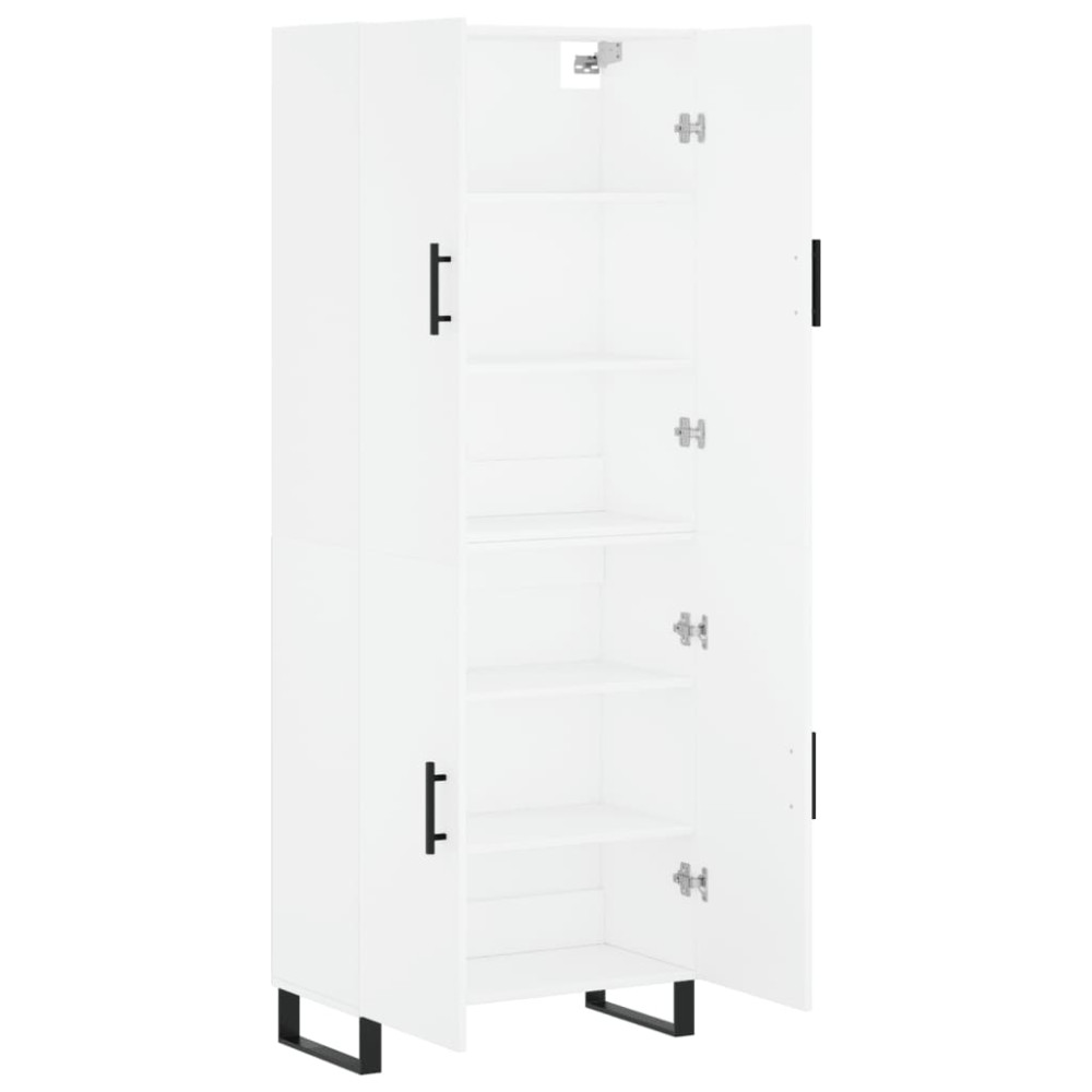 Produktbild för Högskåp vit 69,5x34x180 cm konstruerat trä