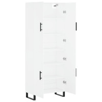 Produktbild för Högskåp vit 69,5x34x180 cm konstruerat trä