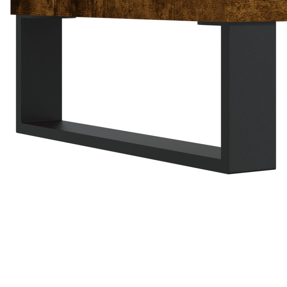 Produktbild för Högskåp rökfärgad ek 69,5x34x180 cm konstruerat trä