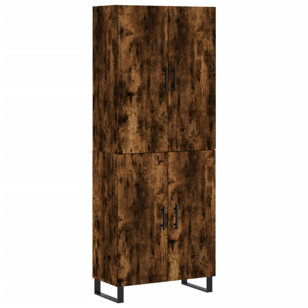 Produktbild för Högskåp rökfärgad ek 69,5x34x180 cm konstruerat trä