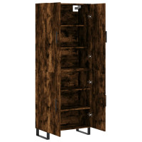 Produktbild för Högskåp rökfärgad ek 69,5x34x180 cm konstruerat trä