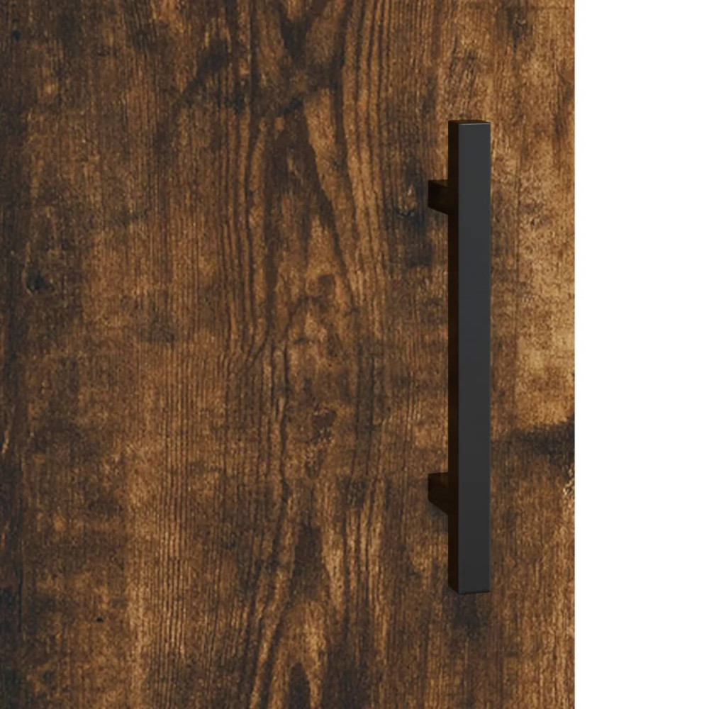 Produktbild för Högskåp rökfärgad ek 69,5x34x180 cm konstruerat trä