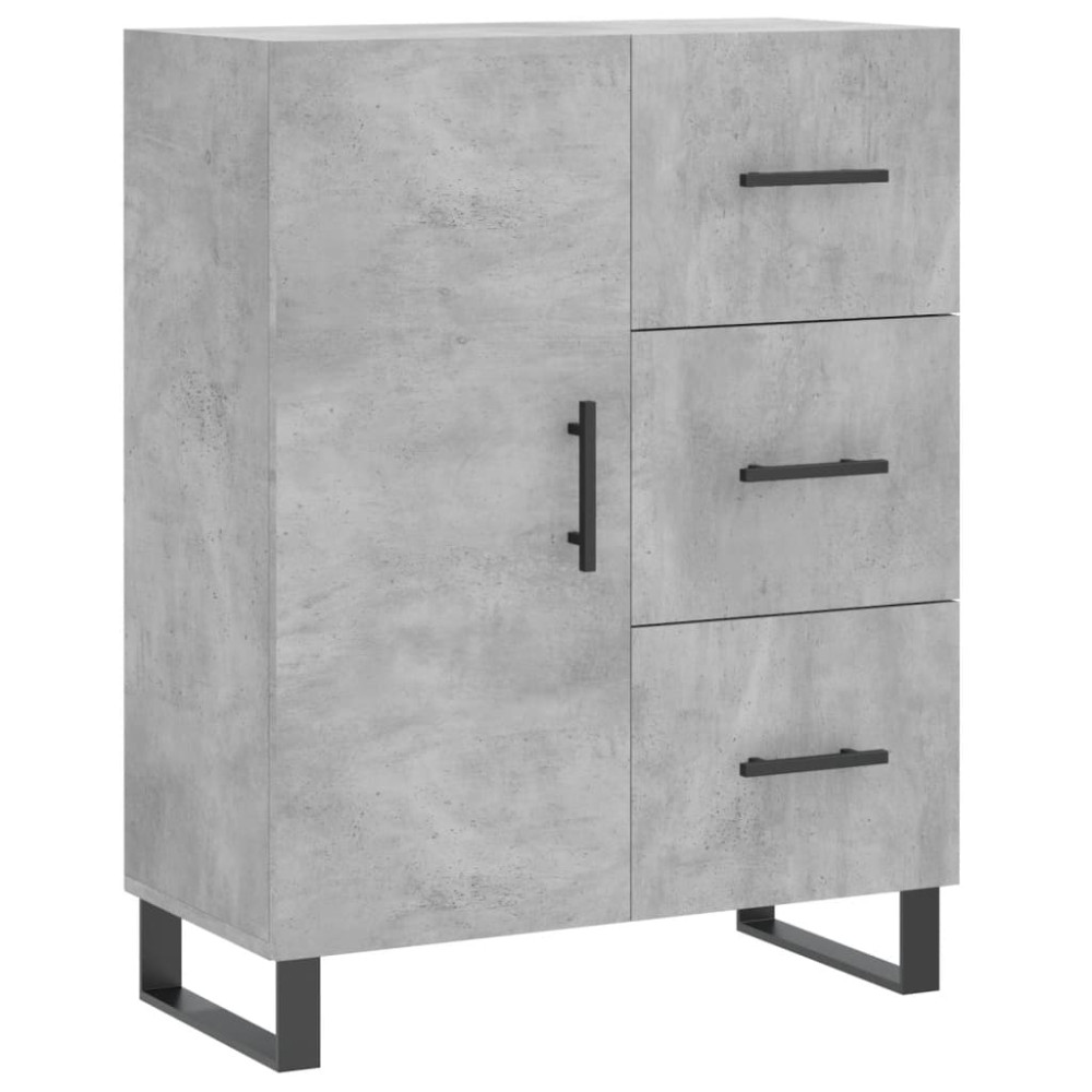 Produktbild för Högskåp betonggrå 69,5x34x180 cm konstruerat trä