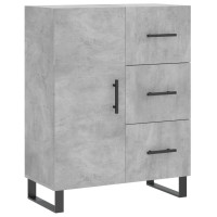 Produktbild för Högskåp betonggrå 69,5x34x180 cm konstruerat trä