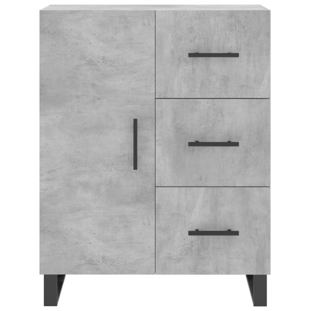 Produktbild för Högskåp betonggrå 69,5x34x180 cm konstruerat trä