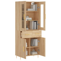 Produktbild för Högskåp sonoma-ek 69,5x34x180 cm konstruerat trä