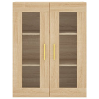 Produktbild för Högskåp sonoma-ek 69,5x34x180 cm konstruerat trä