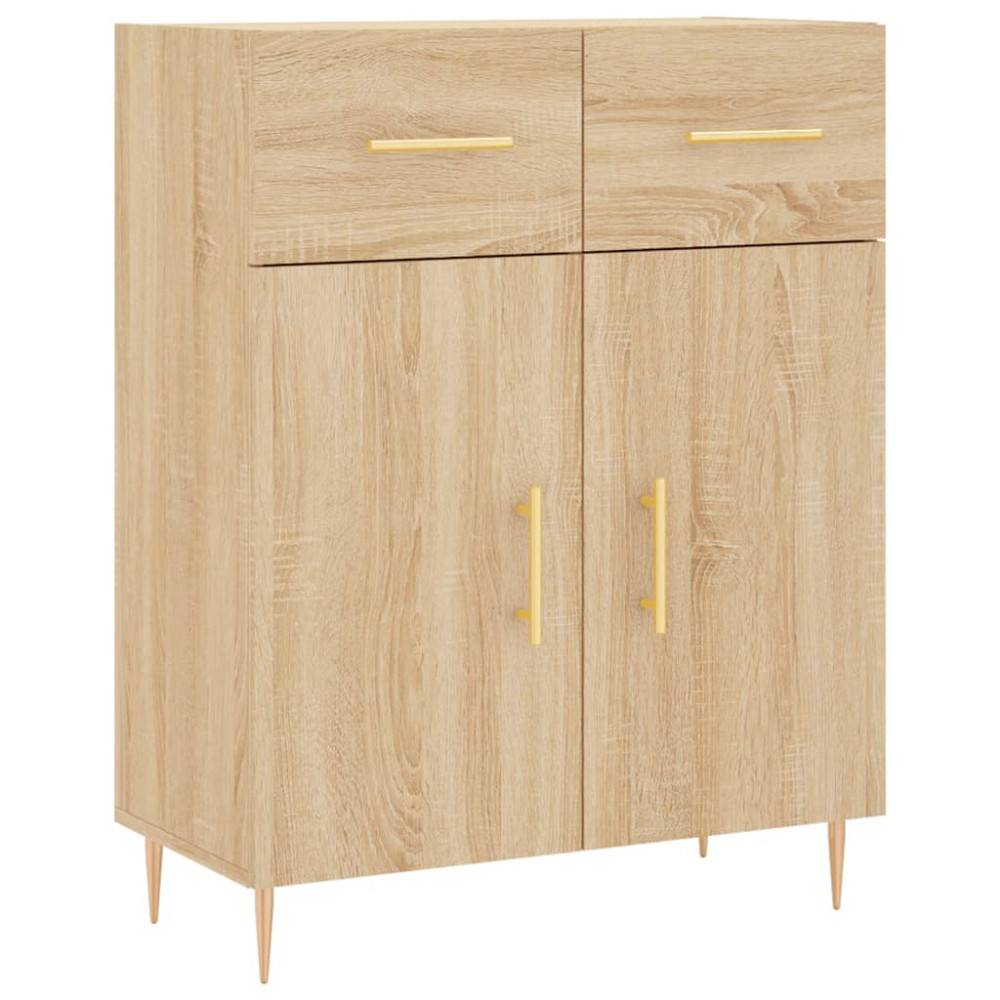 Produktbild för Högskåp sonoma-ek 69,5x34x180 cm konstruerat trä