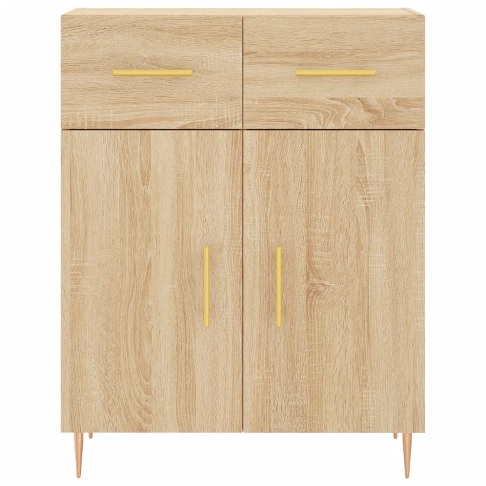Produktbild för Högskåp sonoma-ek 69,5x34x180 cm konstruerat trä