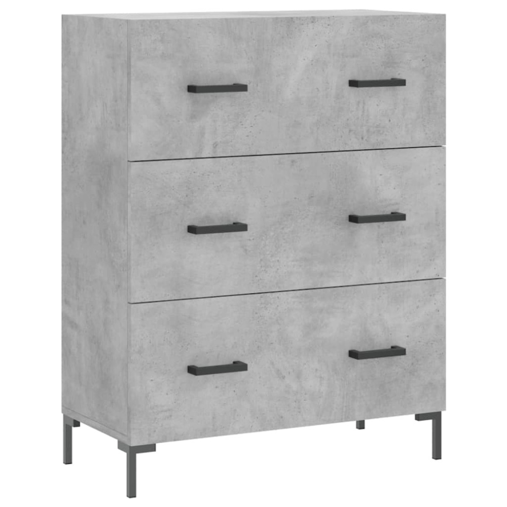 Produktbild för Högskåp betonggrå 69,5x34x180 cm konstruerat trä