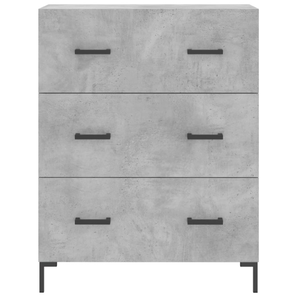 Produktbild för Högskåp betonggrå 69,5x34x180 cm konstruerat trä