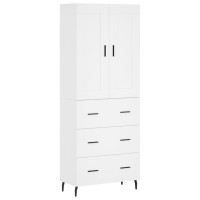 Produktbild för Högskåp vit 69,5x34x180 cm konstruerat trä
