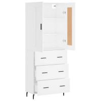 Produktbild för Högskåp vit 69,5x34x180 cm konstruerat trä