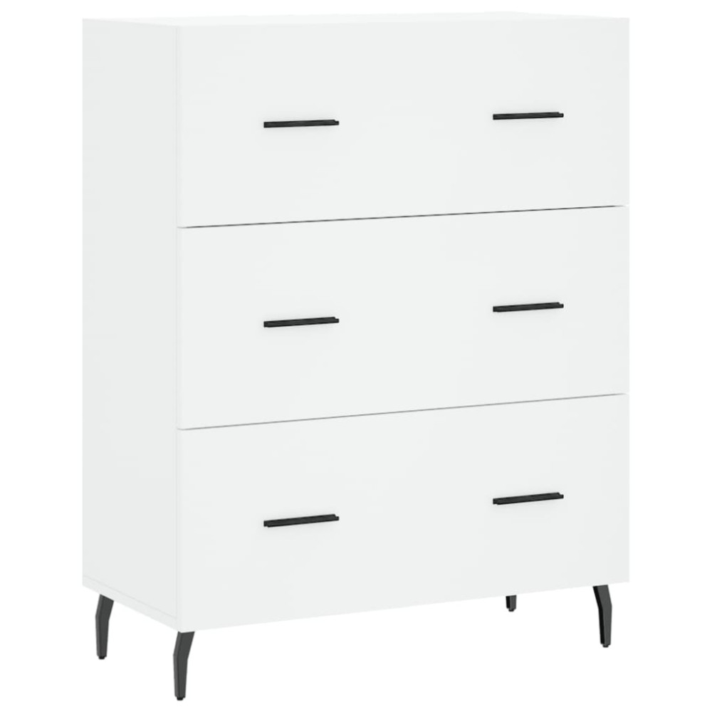 Produktbild för Högskåp vit 69,5x34x180 cm konstruerat trä