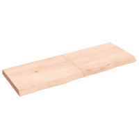 Produktbild för Bänkskiva för badrum 140x50x(2-6) cm obehandlat massivt trä