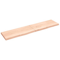 Produktbild för Bänkskiva för badrum 220x50x(2-6) cm obehandlat massivt trä