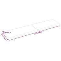 Produktbild för Bänkskiva för badrum 220x50x(2-6) cm obehandlat massivt trä