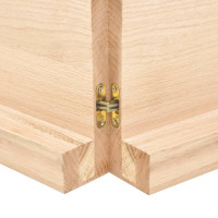 Produktbild för Bänkskiva för badrum 200x60x(2-6) cm obehandlat massivt trä