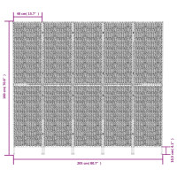 Produktbild för Rumsavdelare 5 paneler 205x180 cm vattenhyacint