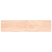 Produktbild för Bänkskiva för badrum 220x50x(2-4) cm obehandlat massivt trä